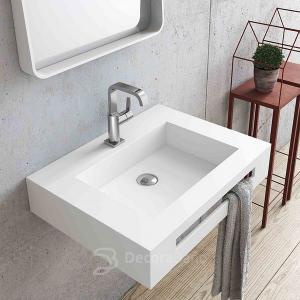 Lavabo de una poza suspendido solid surface