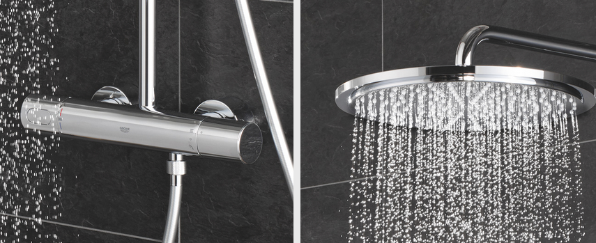 Termostato y rociador de ducha del sistema Rainshower de Grohe