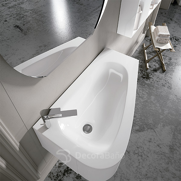 Lavabo moderno de forma irregular Loop de la firma Inve en color blanco