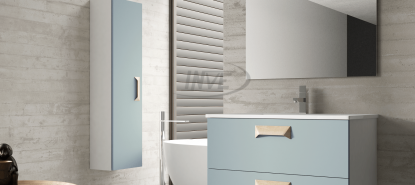 Conjunto muebles de baño 80 cm Inve en color gris aguamarina