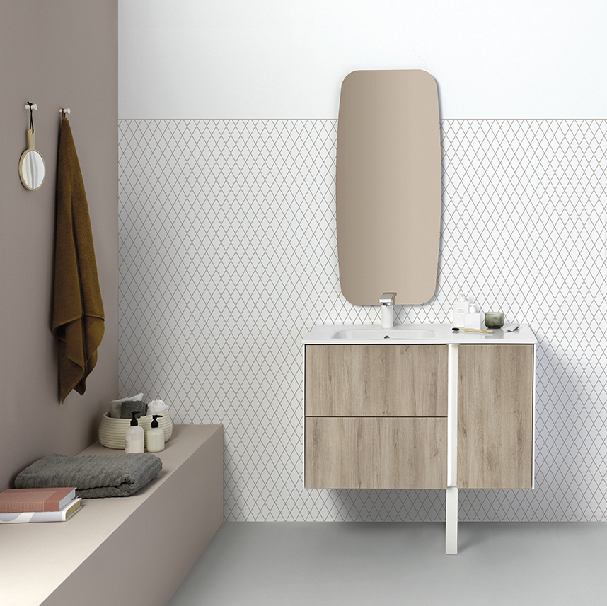 Mueble de baño con pata de estilo escandinavo