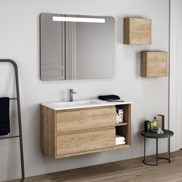 Mueble Columna de Baño Blanco Armario para Baño Gabinete Mueble Auxiliar  Baño