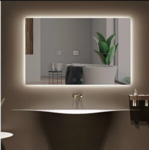 decoración de espejos de baño con luz