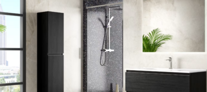 cómo decorar un baño blanco y negro